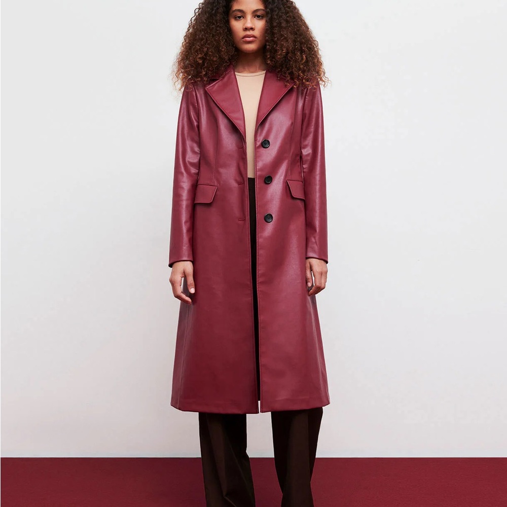 Elegant Burgundy Women's Coat